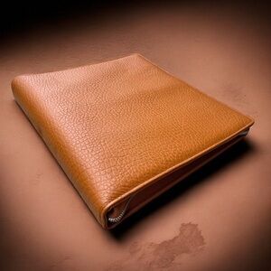 NEW FranklinCovey - Alex Binder - Leather Folder with Zip (Monarch, Saddle Tan)